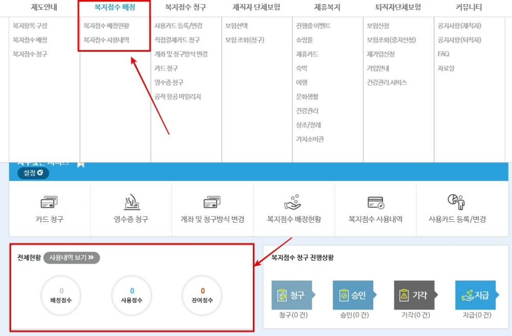 복지포인트 조회